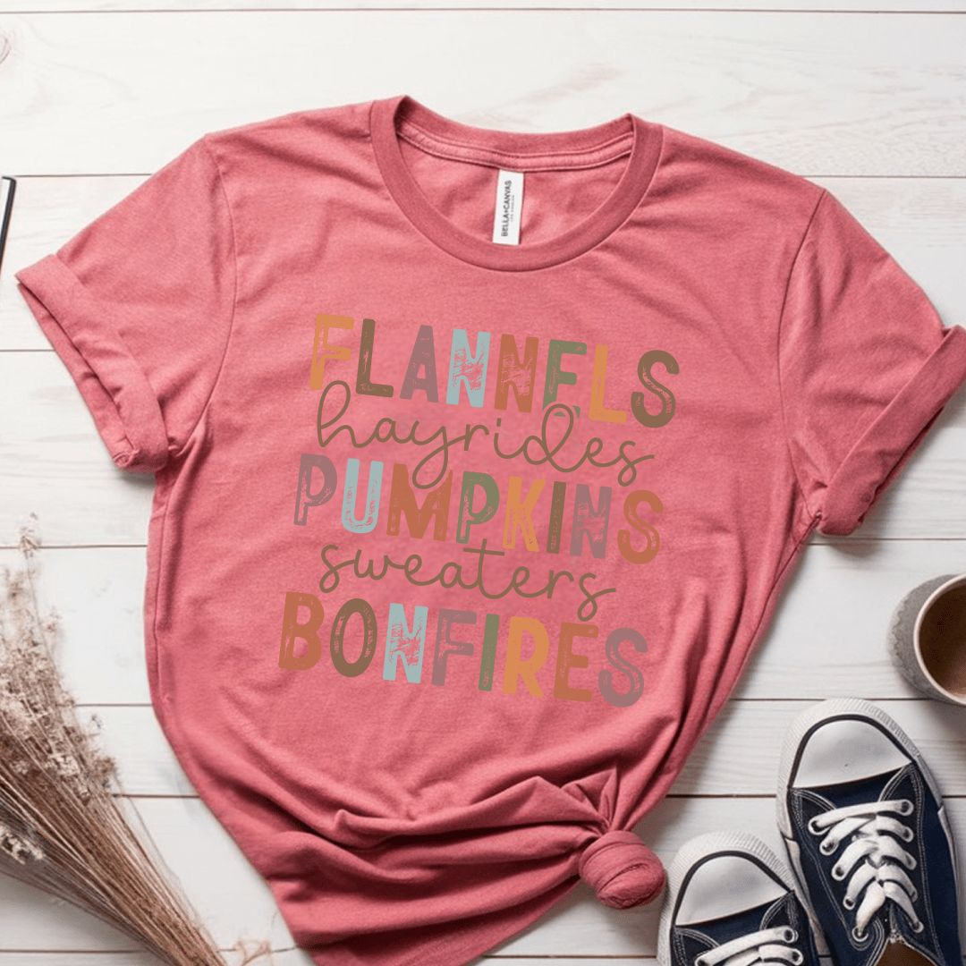 T-Shirt Mauve / S Flannels Hayrides Pumpkins T-Shirt