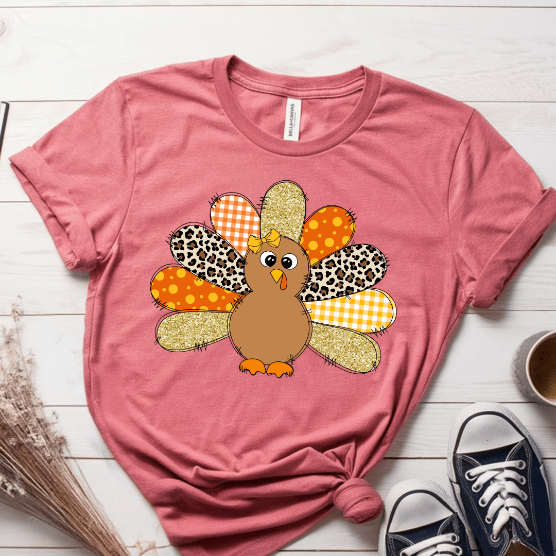 T-Shirt Mauve / S Glitter Turkey T-Shirt