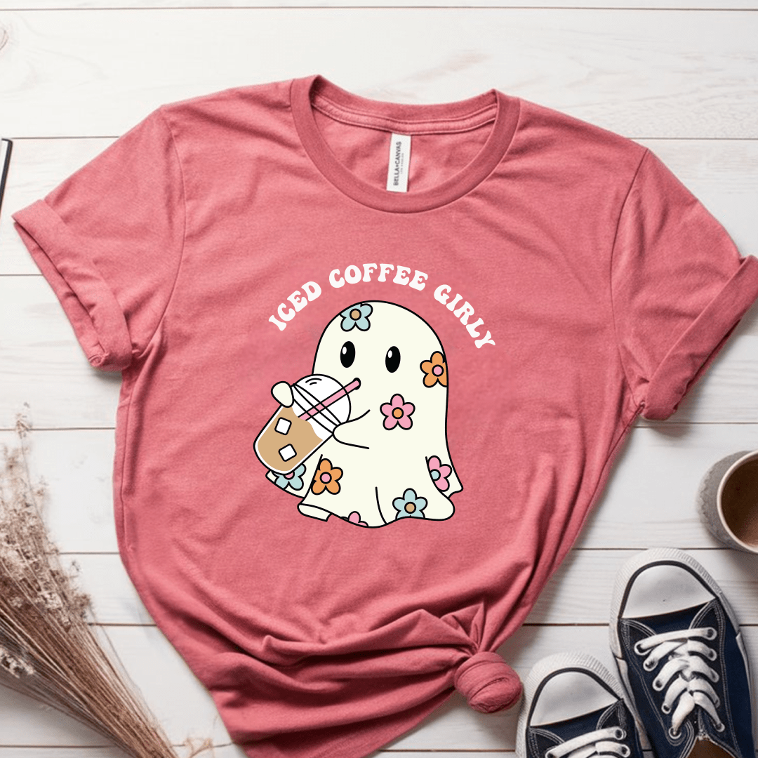 T-Shirt Mauve / S Iced Coffee Girly Ghost T-Shirt