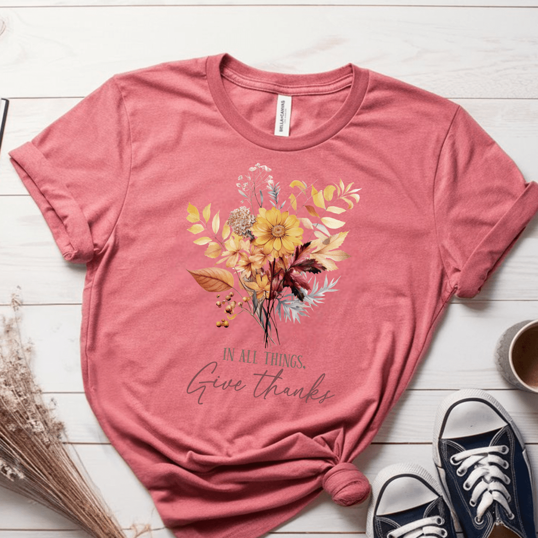 T-Shirt Mauve / S In All Things Give Thanks T-Shirt