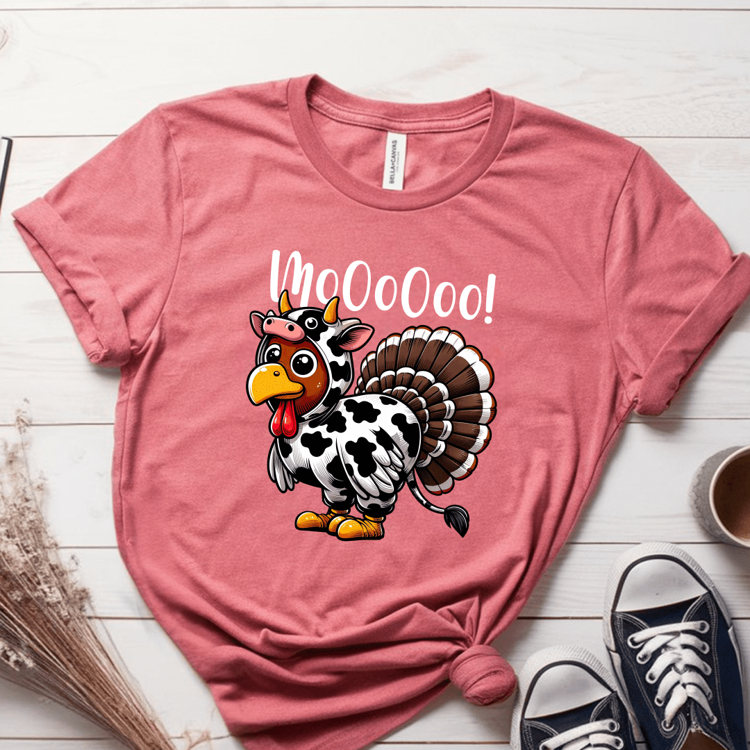 T-Shirt Mauve / S Moo Turkey Cow T-Shirt