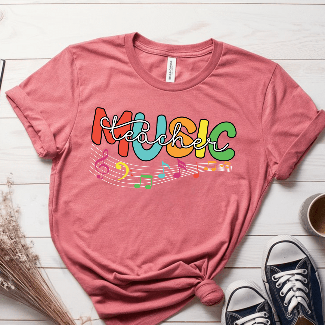 T-Shirt Mauve / S Music Teacher Colorful T-Shirt