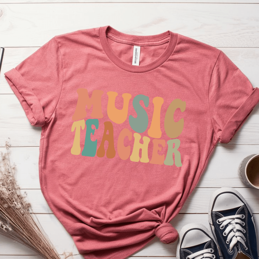 T-Shirt Mauve / S Music Teacher Fall Colors T-Shirt