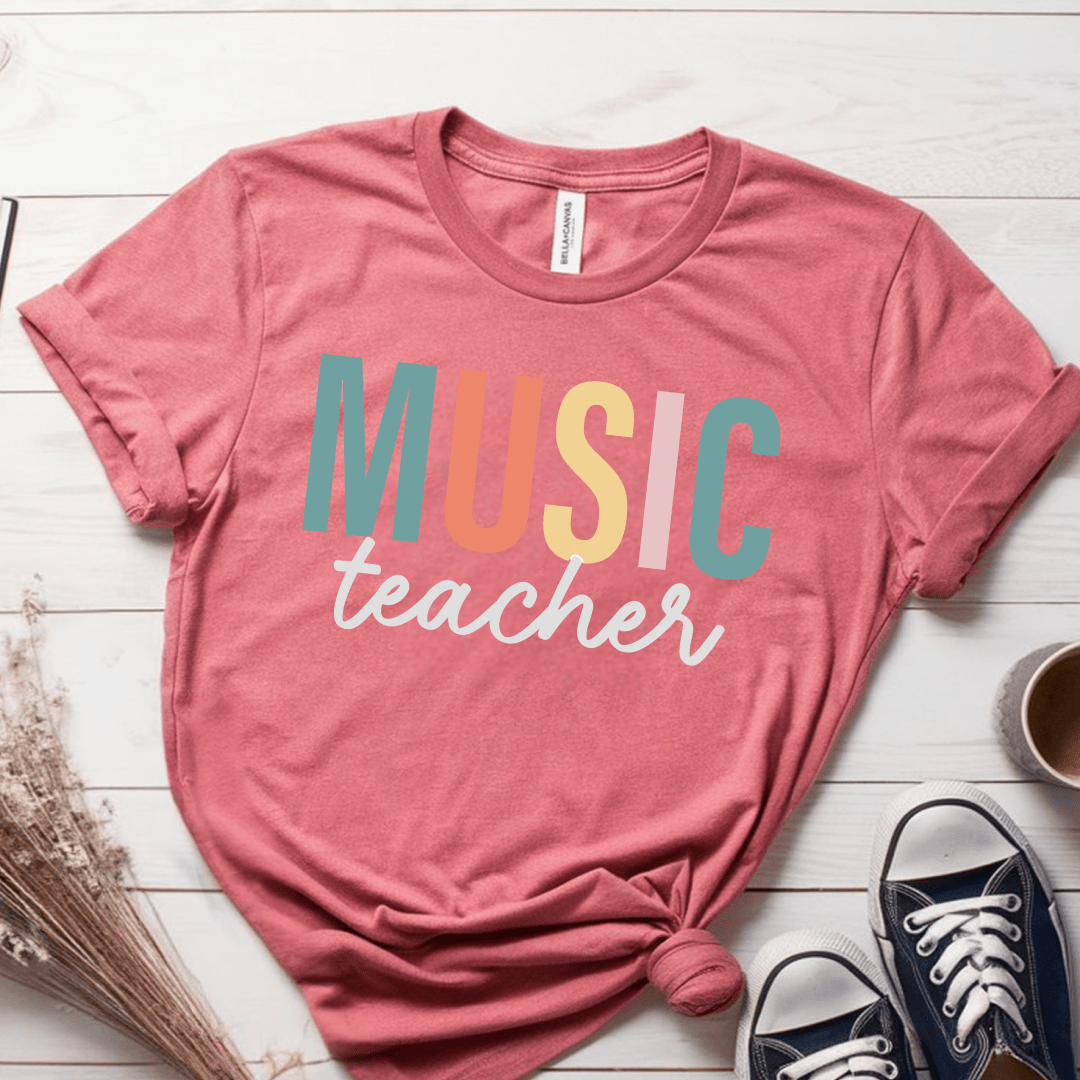 T-Shirt Mauve / S Music Teacher Pastel Block T-Shirt