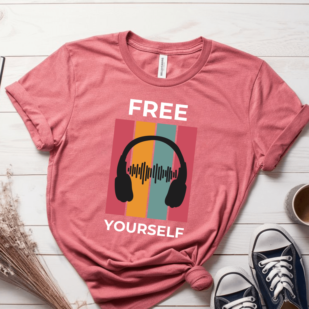 T-Shirt Mauve / S Music Teacher Retro Headphones T-Shirt