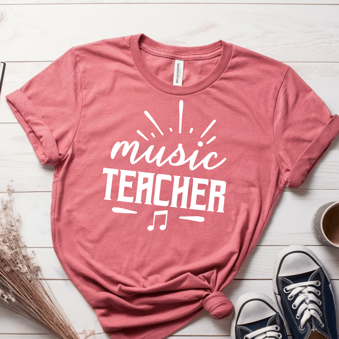 T-Shirt Mauve / S Music Teacher Text T-Shirt