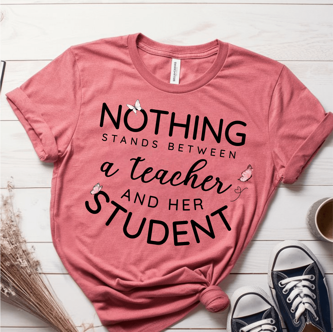 T-Shirt Mauve / S Nothing Stands Between A Teacher And Her Student T-Shirt
