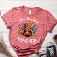 T-Shirt Mauve / S One Thankful Teacher Pencil Turkey T-Shirt