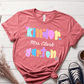 T-Shirt Mauve / S Personalized Name And Grade Pastel Flower Heart Cute T-Shirt