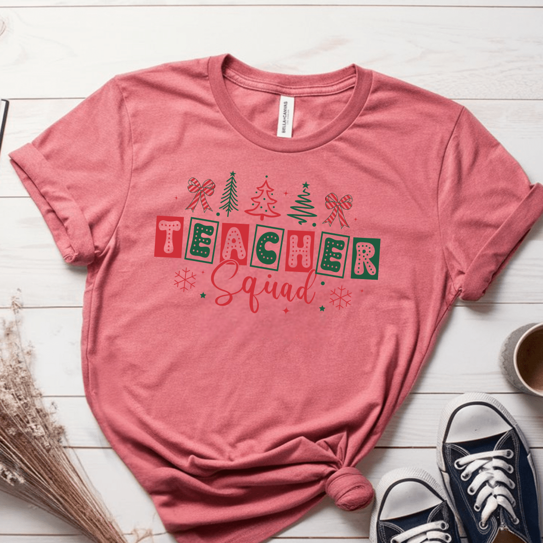 T-Shirt Mauve / S Teacher Squad Red Green Boxes T-Shirt