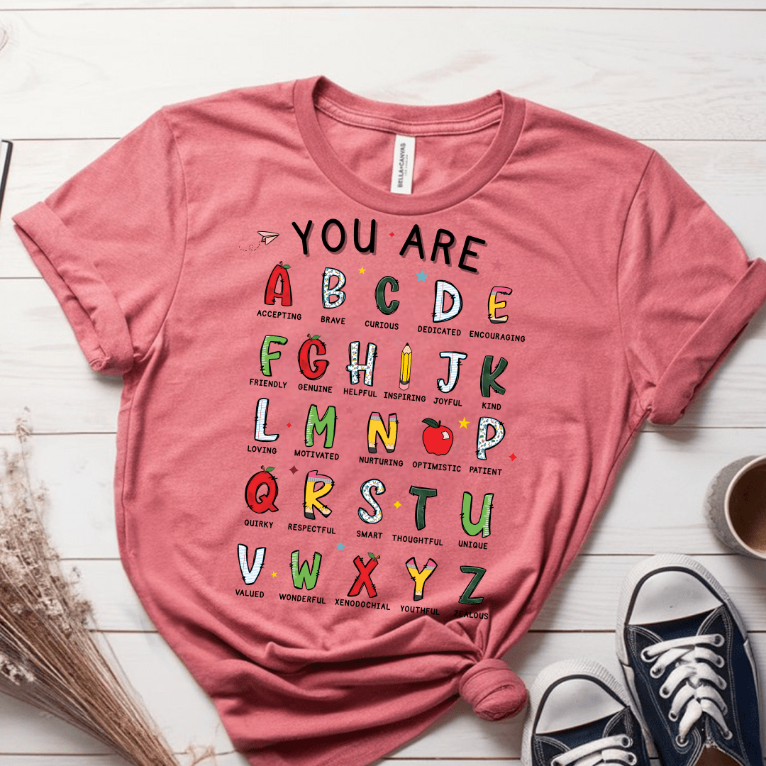 T-Shirt Mauve / S You Are Alphabet T-Shirt