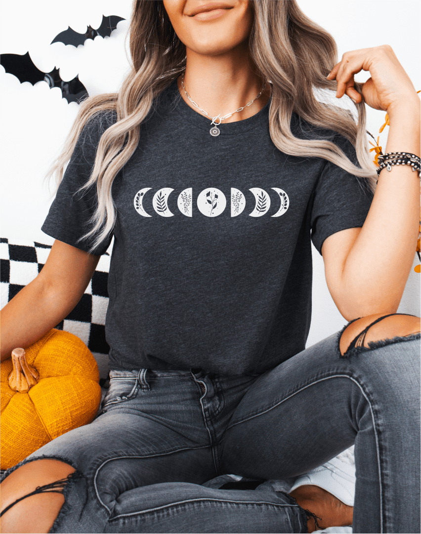 T-Shirt Moon Phases Flowers T-Shirt