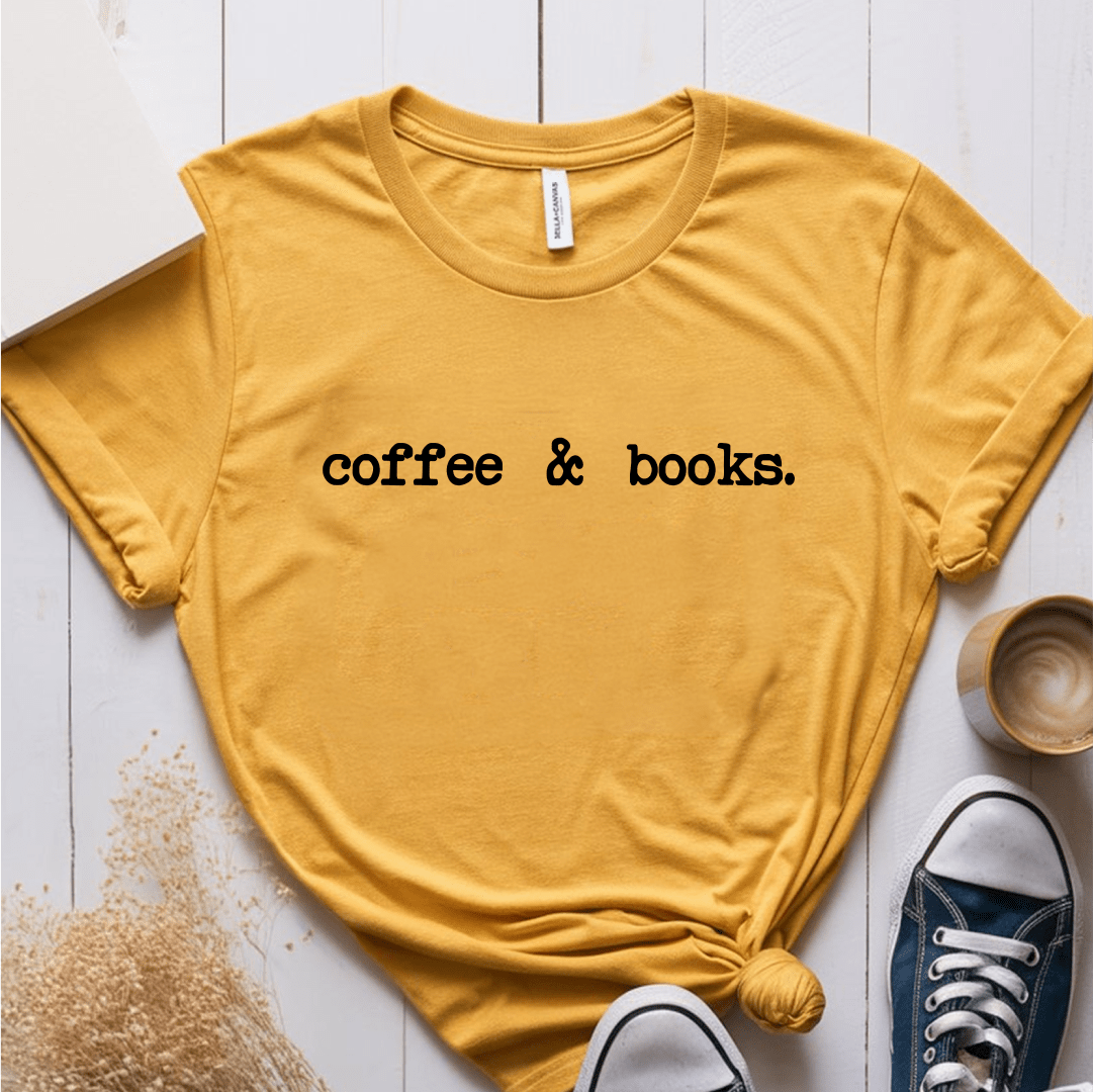 T-Shirt Mustard / S Coffee & Books T-Shirt