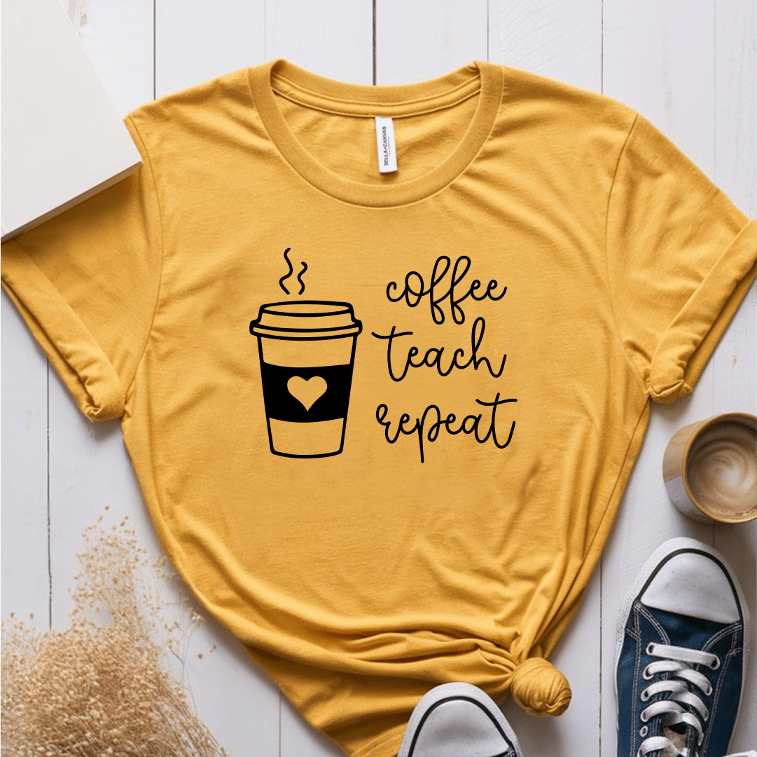 T-Shirt Mustard / S Coffee Teach Repeat T-Shirt