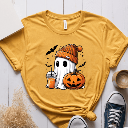 T-Shirt Mustard / S Halloween Ghost Fall T-Shirt