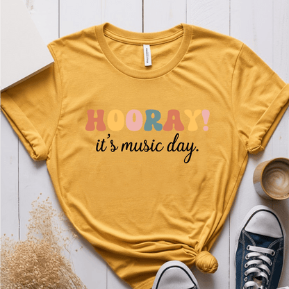 T-Shirt Mustard / S Hooray Its Music Day T-Shirt