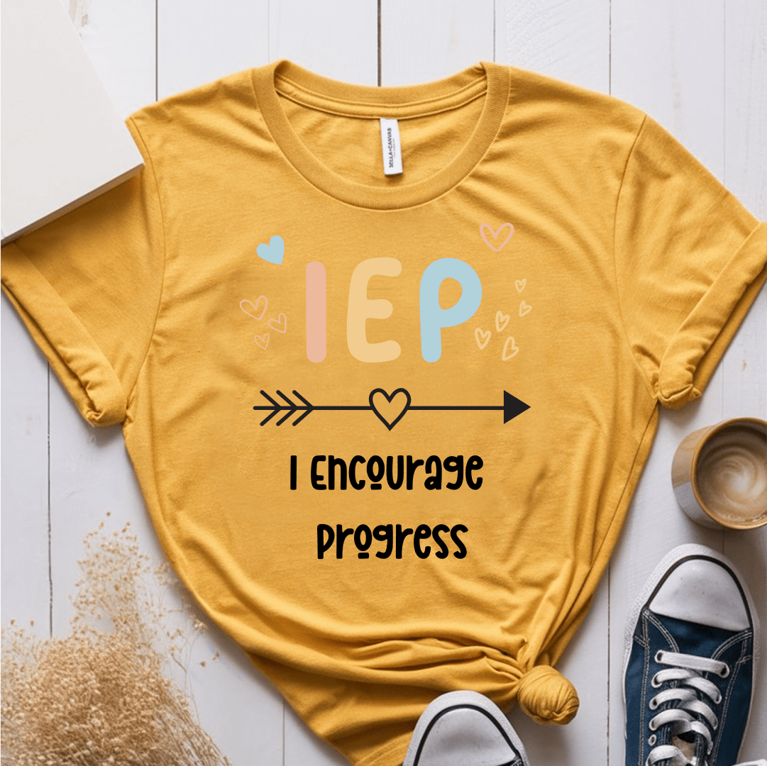 T-Shirt Mustard / S I Encourage Progress IEP T-Shirt