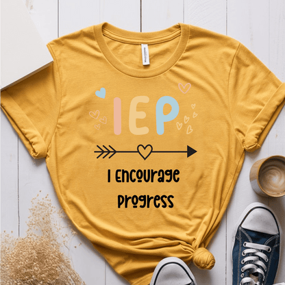 T-Shirt Mustard / S I Encourage Progress IEP T-Shirt