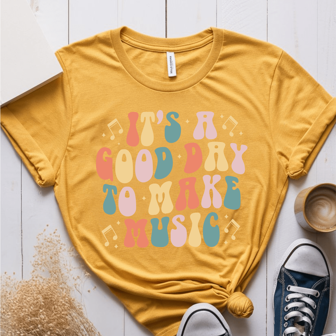 T-Shirt Mustard / S Its A Good Day To Make Music (Pastel) T-Shirt