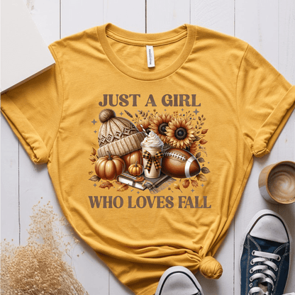 T-Shirt Mustard / S Just A Girl Who Loves Fall T-Shirt