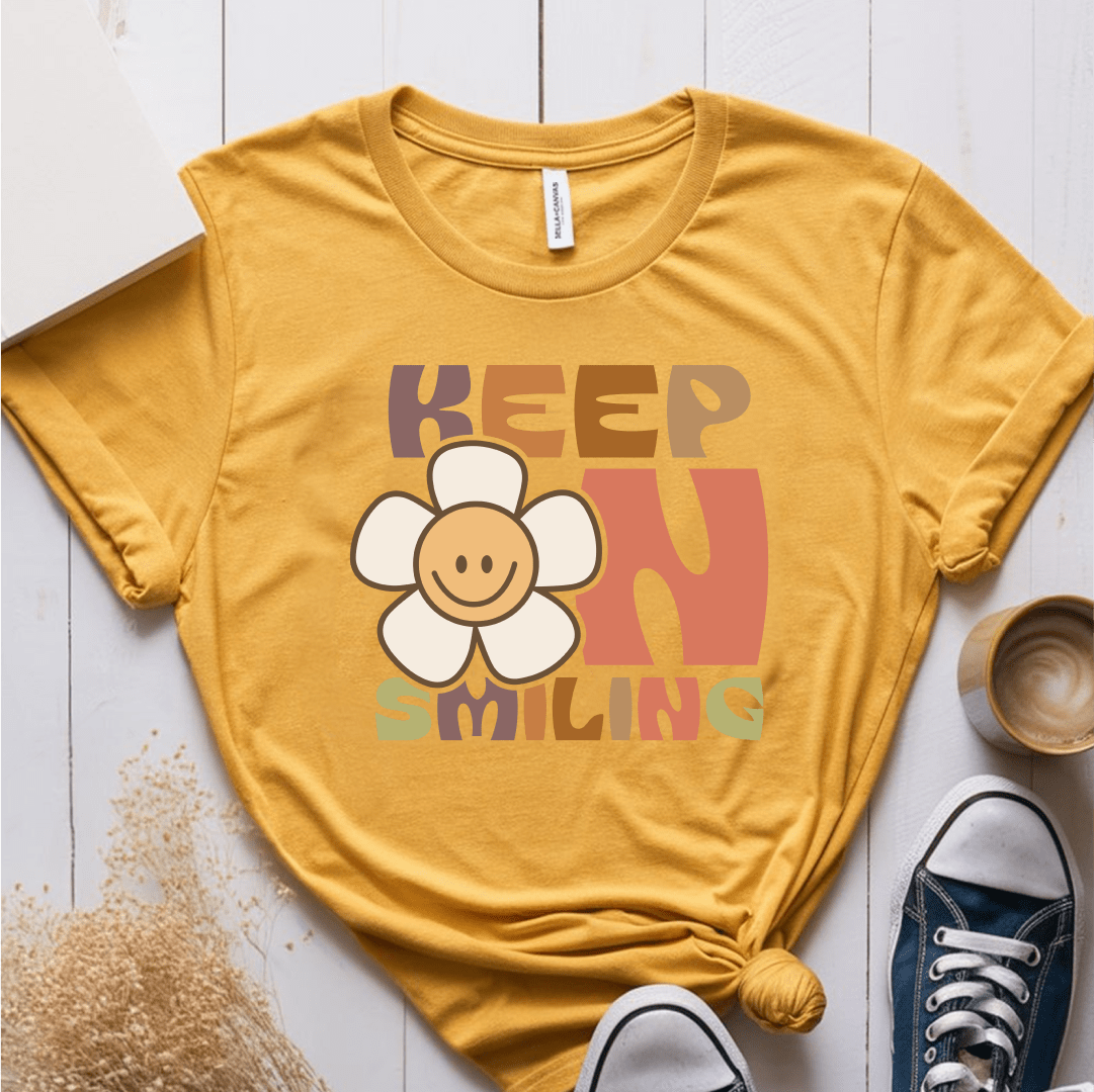 T-Shirt Mustard / S Keep On Smiling T-Shirt