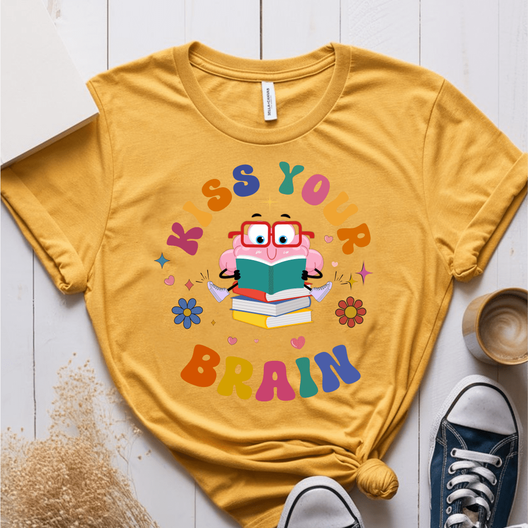 T-Shirt Mustard / S Kiss Your Brain T-Shirt