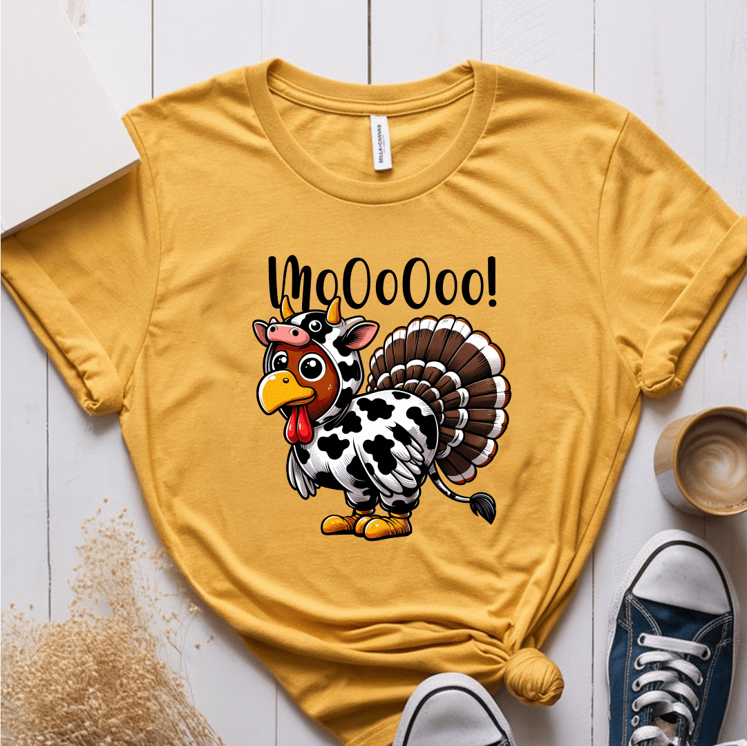 T-Shirt Mustard / S Moo Turkey Cow T-Shirt