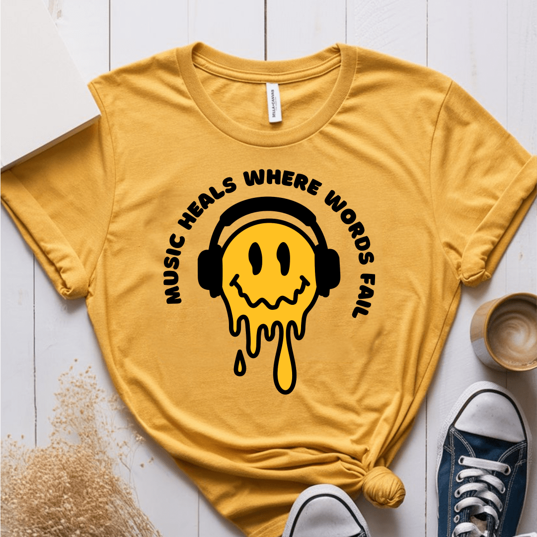 T-Shirt Mustard / S Music Heals Where Words Fail T-Shirt