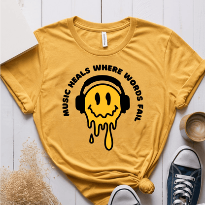 T-Shirt Mustard / S Music Heals Where Words Fail T-Shirt