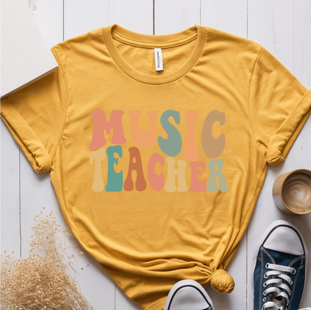 T-Shirt Mustard / S Music Teacher Fall Colors T-Shirt