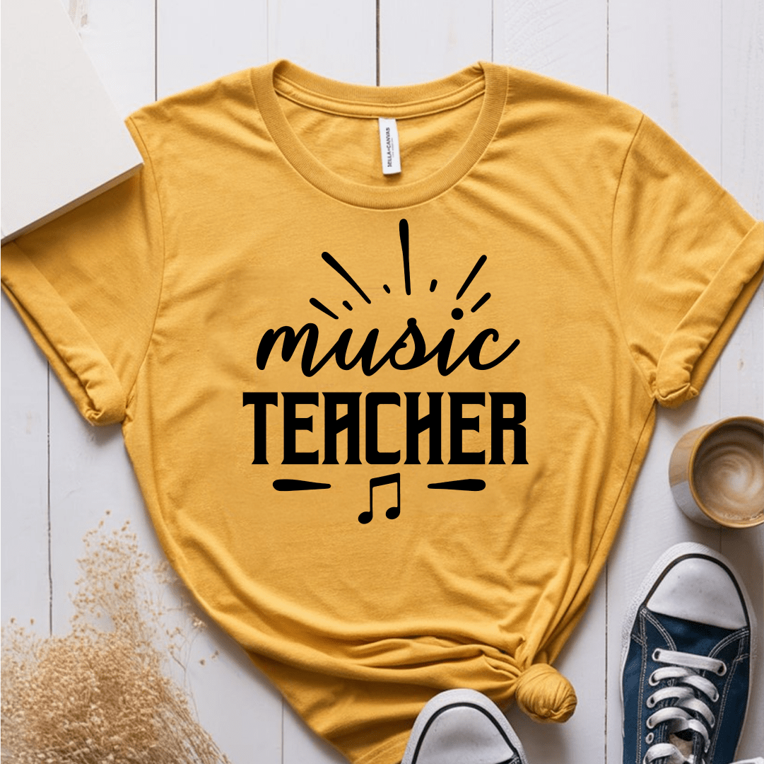T-Shirt Mustard / S Music Teacher Text T-Shirt