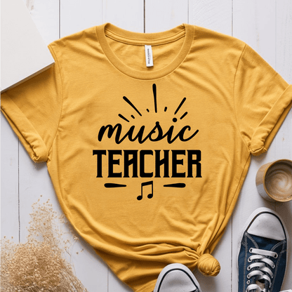 T-Shirt Mustard / S Music Teacher Text T-Shirt