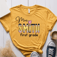 T-Shirt Mustard / S Personalized Name And Grade Pencil Heart T-Shirt