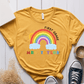T-Shirt Mustard / S Personalized Name Grade Rainbow Sun Colorful T-Shirt