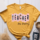 T-Shirt Mustard / S Personalized Teacher Name Floral Block Design T-Shirt