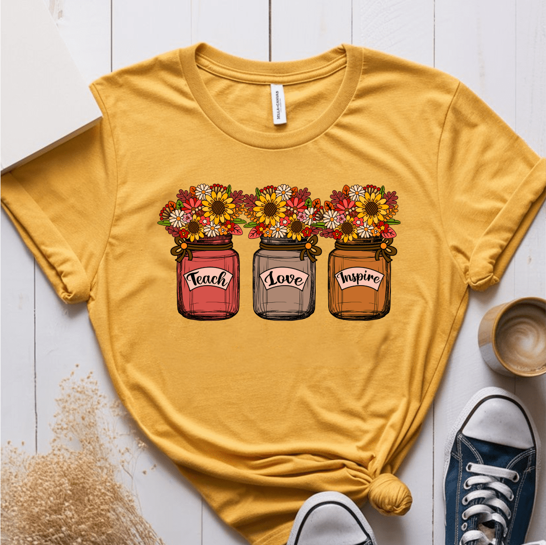 T-Shirt Mustard / S Teach Love Inspire T-Shirt