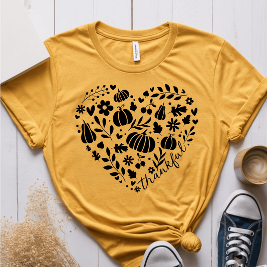 T-Shirt Mustard / S Thankful Heart T-Shirt