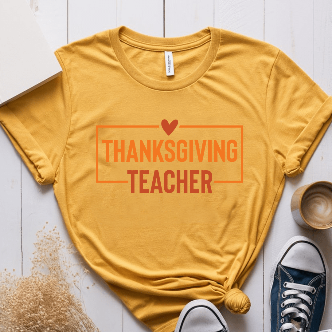 T-Shirt Mustard / S Thanksgiving Teacher T-Shirt