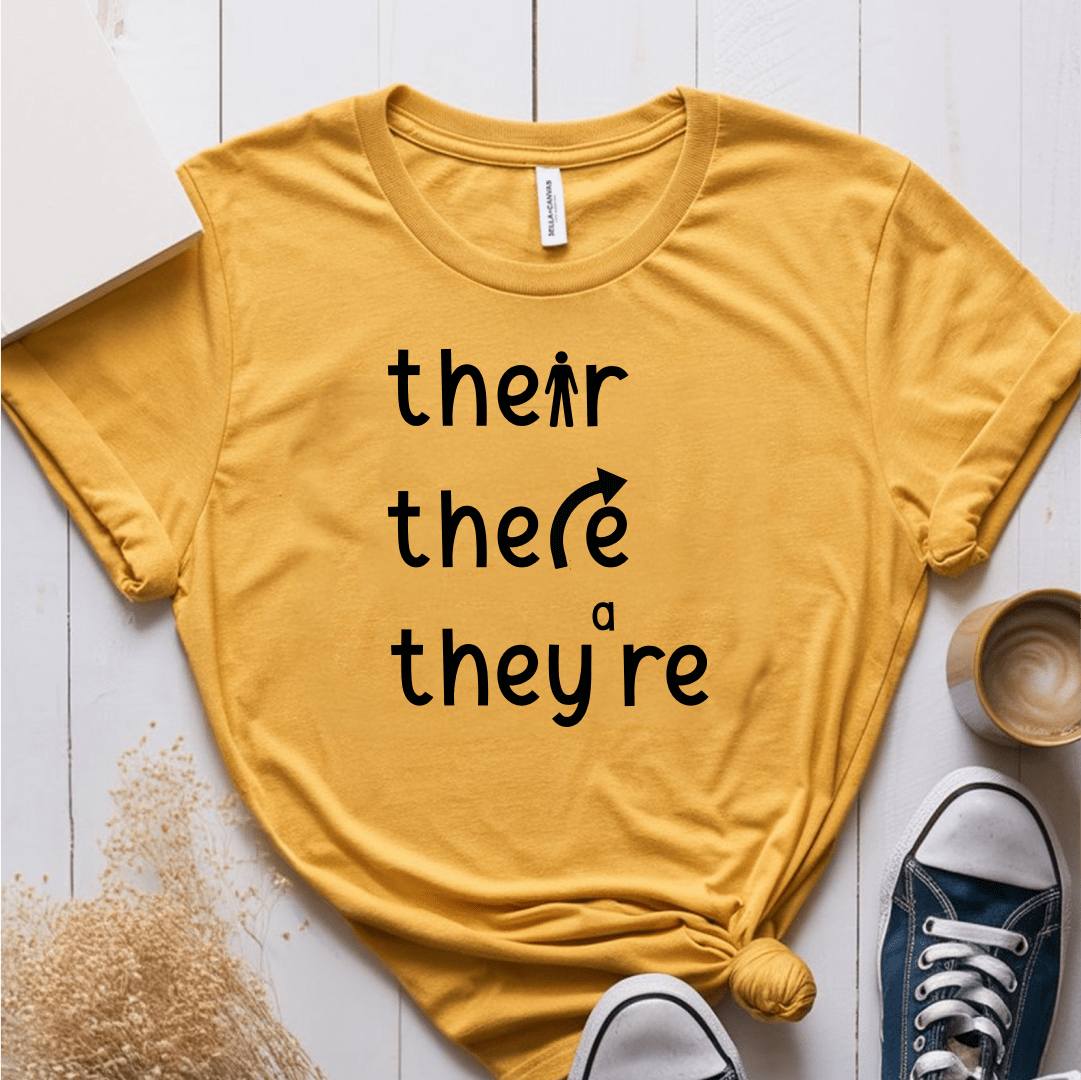 T-Shirt Mustard / S Their There They're T-Shirt