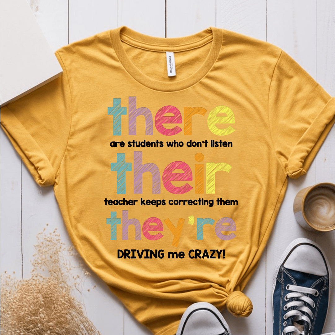 T-Shirt Mustard / S There Their They're T-Shirt