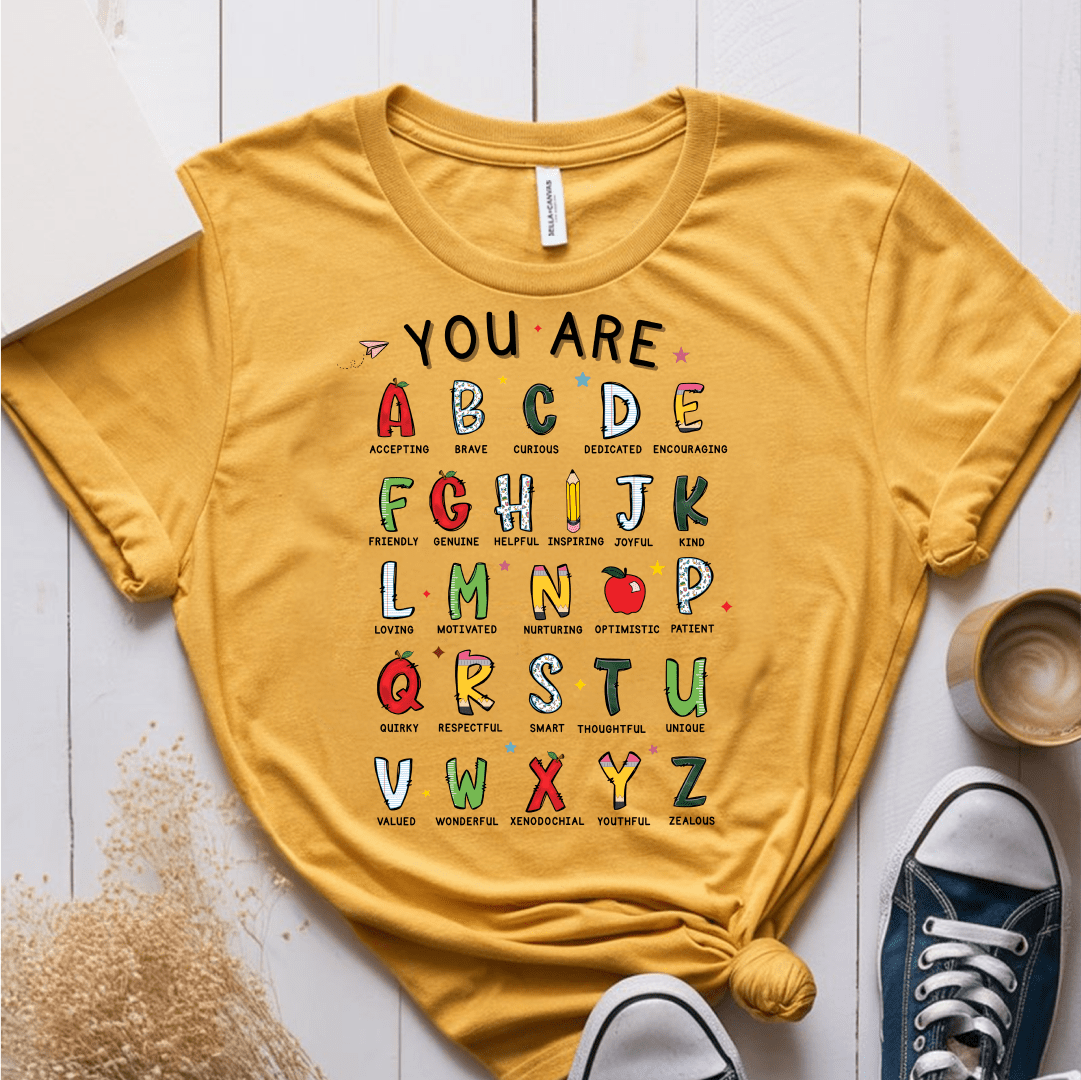 T-Shirt Mustard / S You Are Alphabet T-Shirt