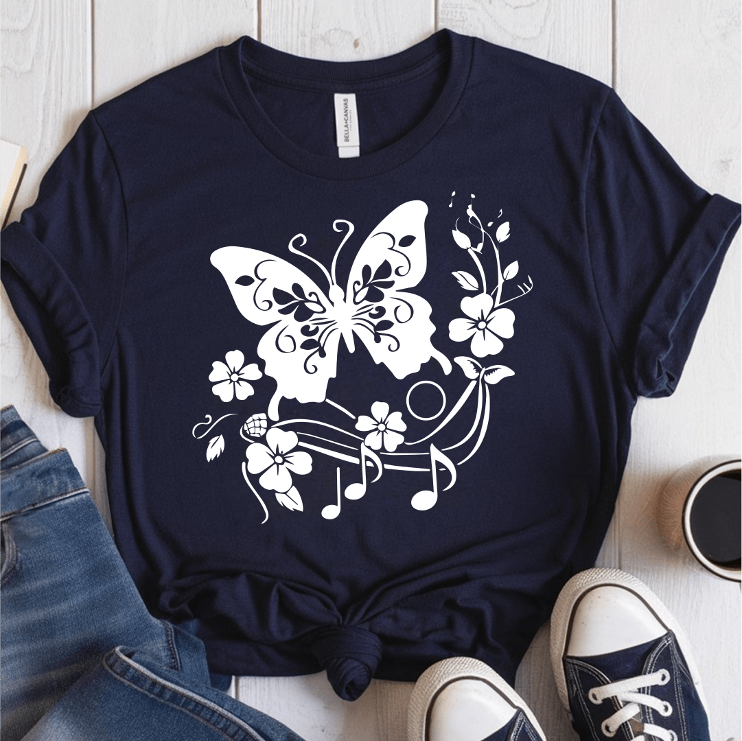 T-Shirt Navy / S Butterfly Note T-Shirt