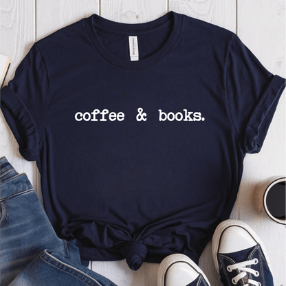 T-Shirt Navy / S Coffee & Books T-Shirt