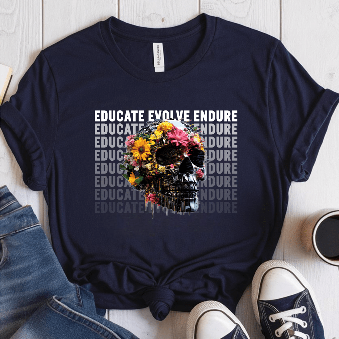 T-Shirt Navy / S Educate Evolve Endure T-Shirt