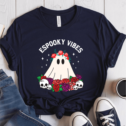 T-Shirt Navy / S Espooky Vibes Ghost T-Shirt