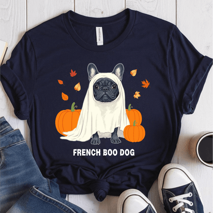 T-Shirt Navy / S French Boo Dog T-Shirt