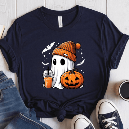 T-Shirt Navy / S Halloween Ghost Fall T-Shirt