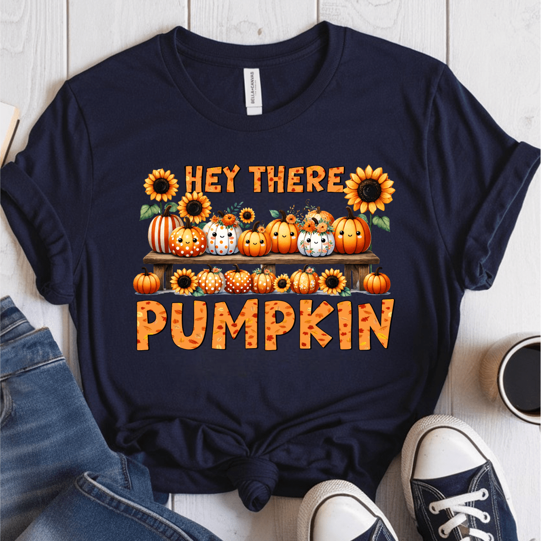 T-Shirt Navy / S Hey There Pumpkin T-Shirt