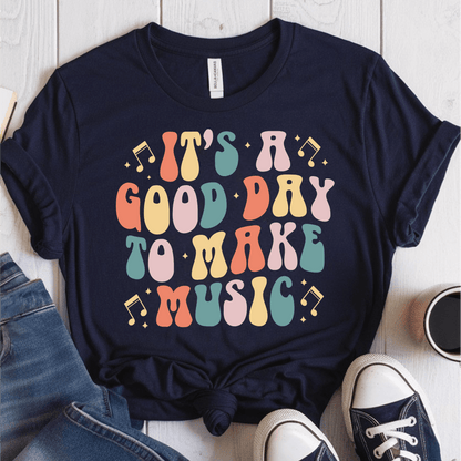 T-Shirt Navy / S Its A Good Day To Make Music (Pastel) T-Shirt