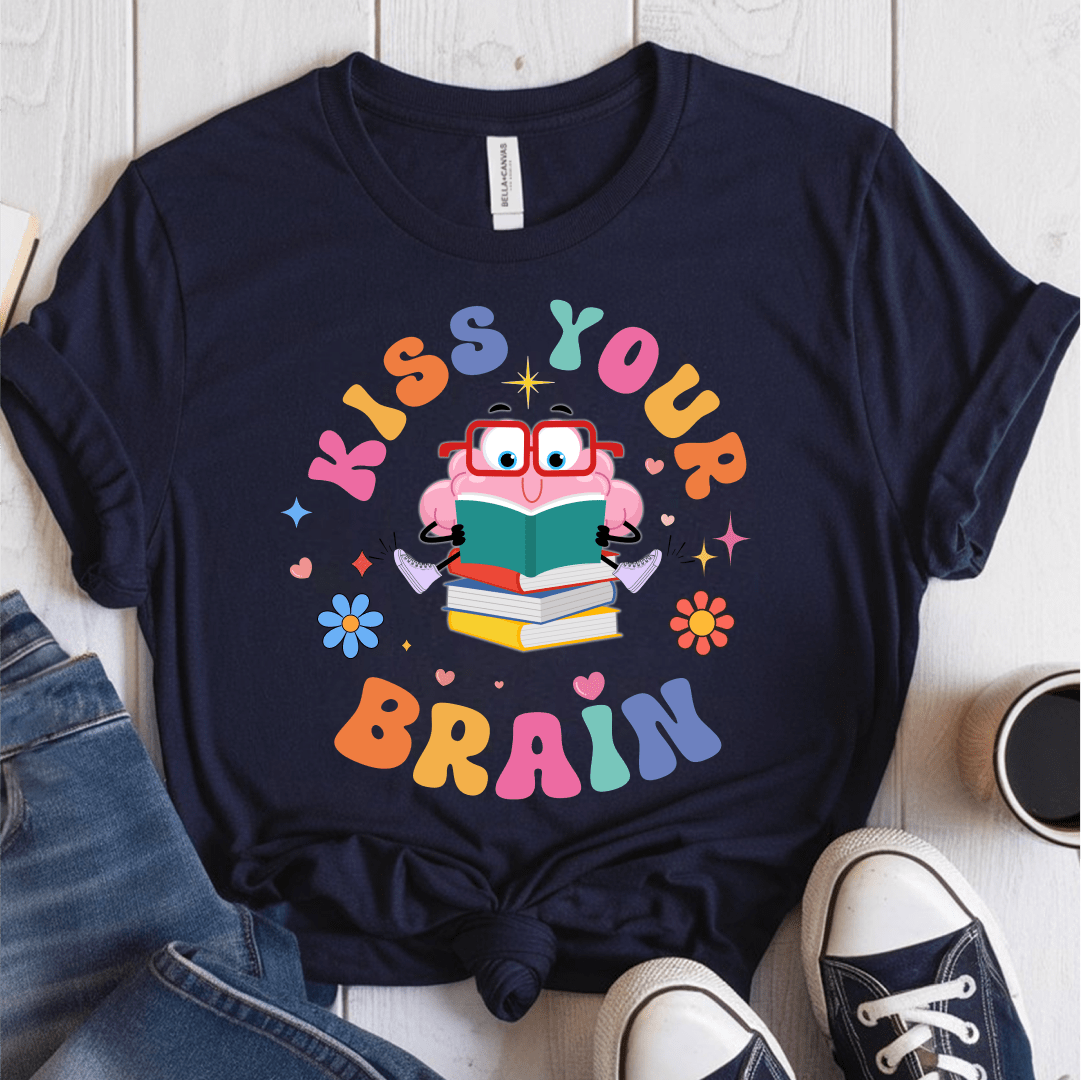 T-Shirt Navy / S Kiss Your Brain T-Shirt